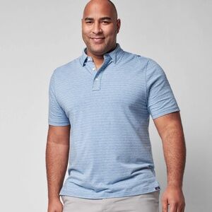 Faherty Men's Movement Short-Sleeve Polo in Night Shore Stripe